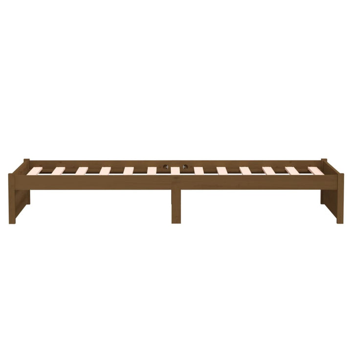sengeramme 75x190 cm Small Single massivt træ gyldenbrun