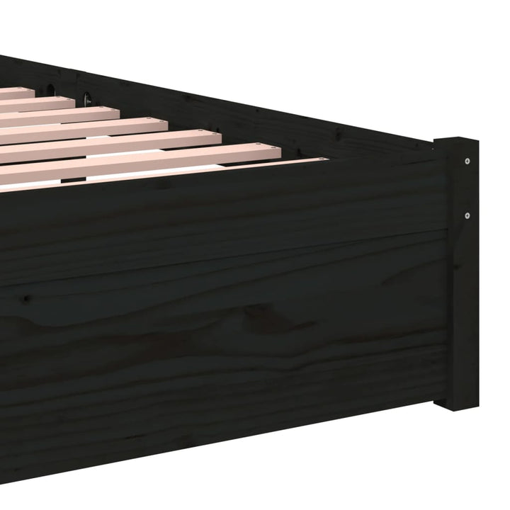sengeramme 75x190 cm Small Single massivt træ sort