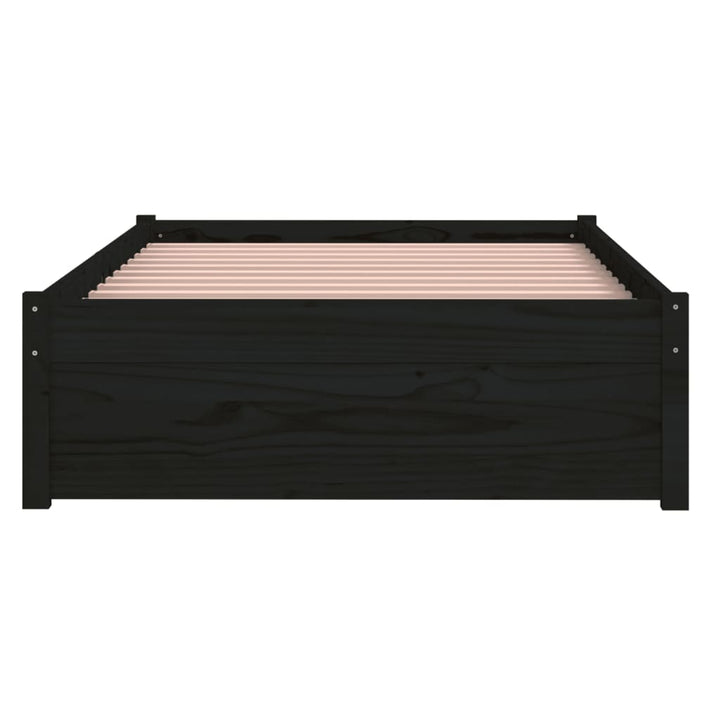 sengeramme 90x190 cm Single massivt træ sort