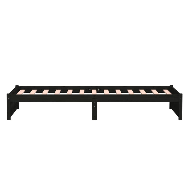 sengeramme 90x190 cm Single massivt træ sort