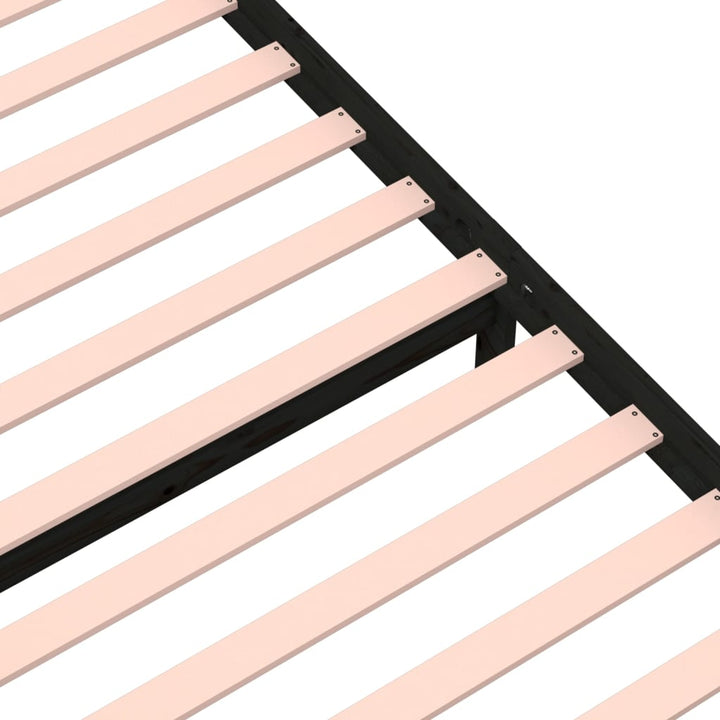 sengeramme 90x190 cm Single massivt træ sort