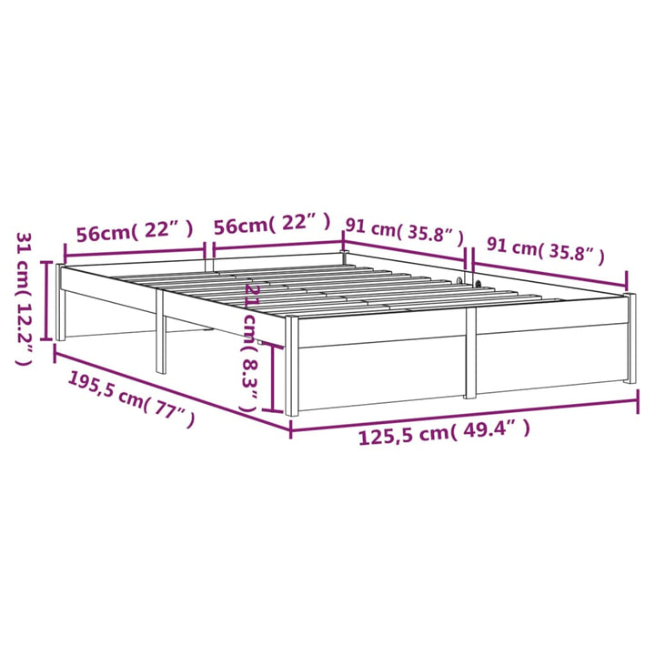 sengeramme 120x190 cm Small Double massivt træ gyldenbrun