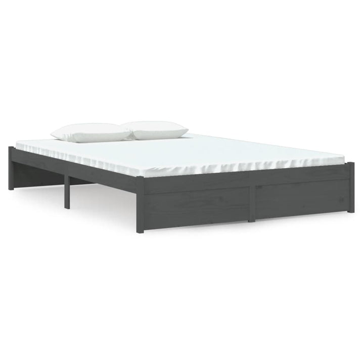 sengeramme 140x190 cm massivt træ grå