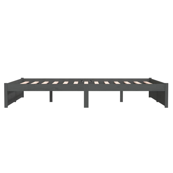 sengeramme 140x190 cm massivt træ grå