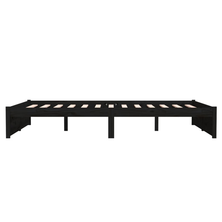 sengeramme 140x190 cm massivt træ sort