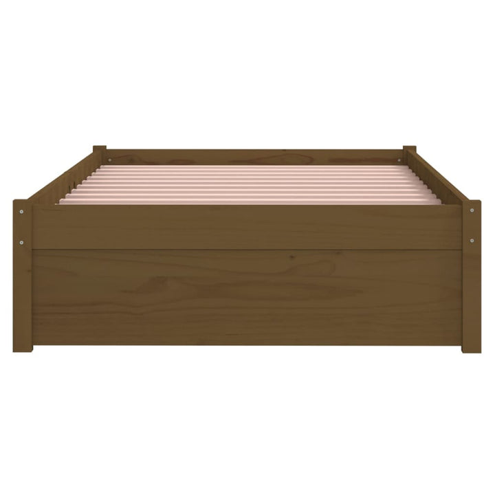 sengeramme 90x200 cm massivt træ gyldenbrun