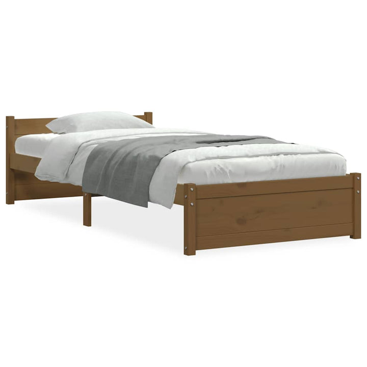 sengeramme 75x190 cm Small Single massivt træ gyldenbrun