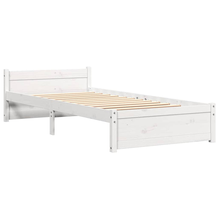 sengeramme 90x190 cm Single massivt træ hvid