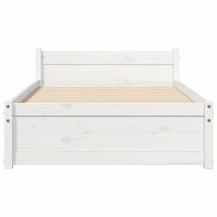 sengeramme 90x190 cm Single massivt træ hvid