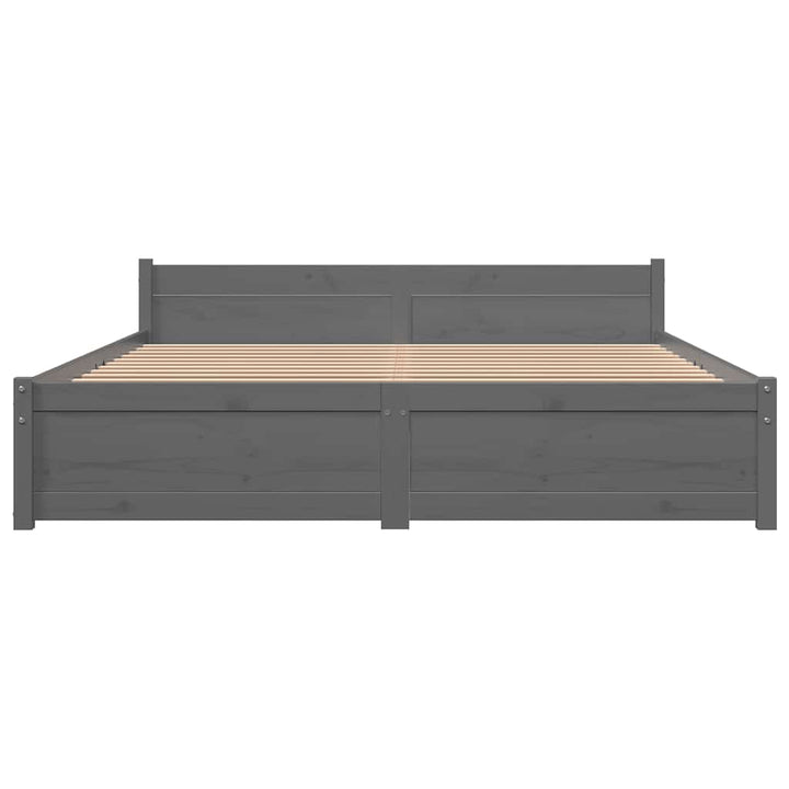 sengeramme 135x190 cm Double massivt fyrretræ grå