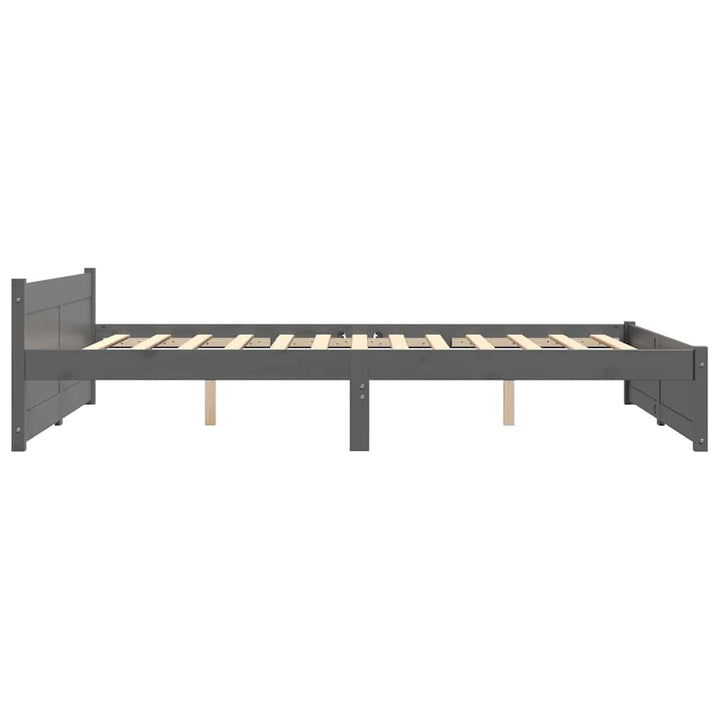 sengeramme 135x190 cm Double massivt fyrretræ grå