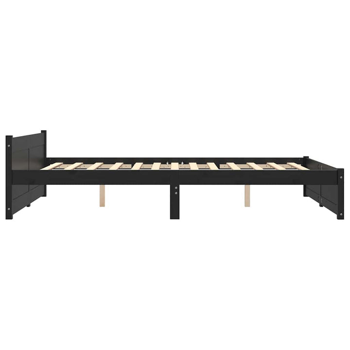 sengeramme 135x190 cm Double massivt fyrretræ sort