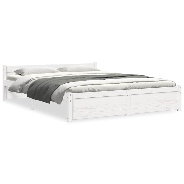 sengeramme 140x190 cm massivt træ hvid
