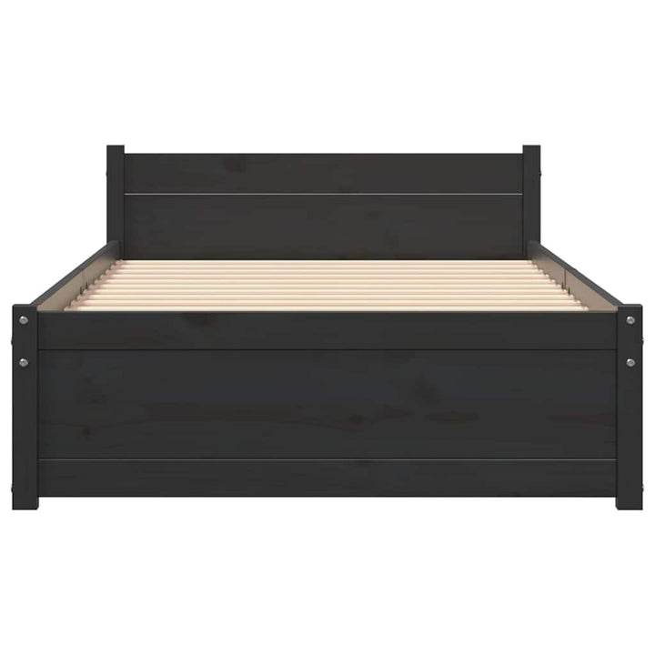 sengeramme 90x200 cm massivt træ sort