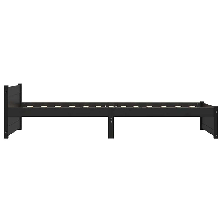 sengeramme 90x200 cm massivt træ sort