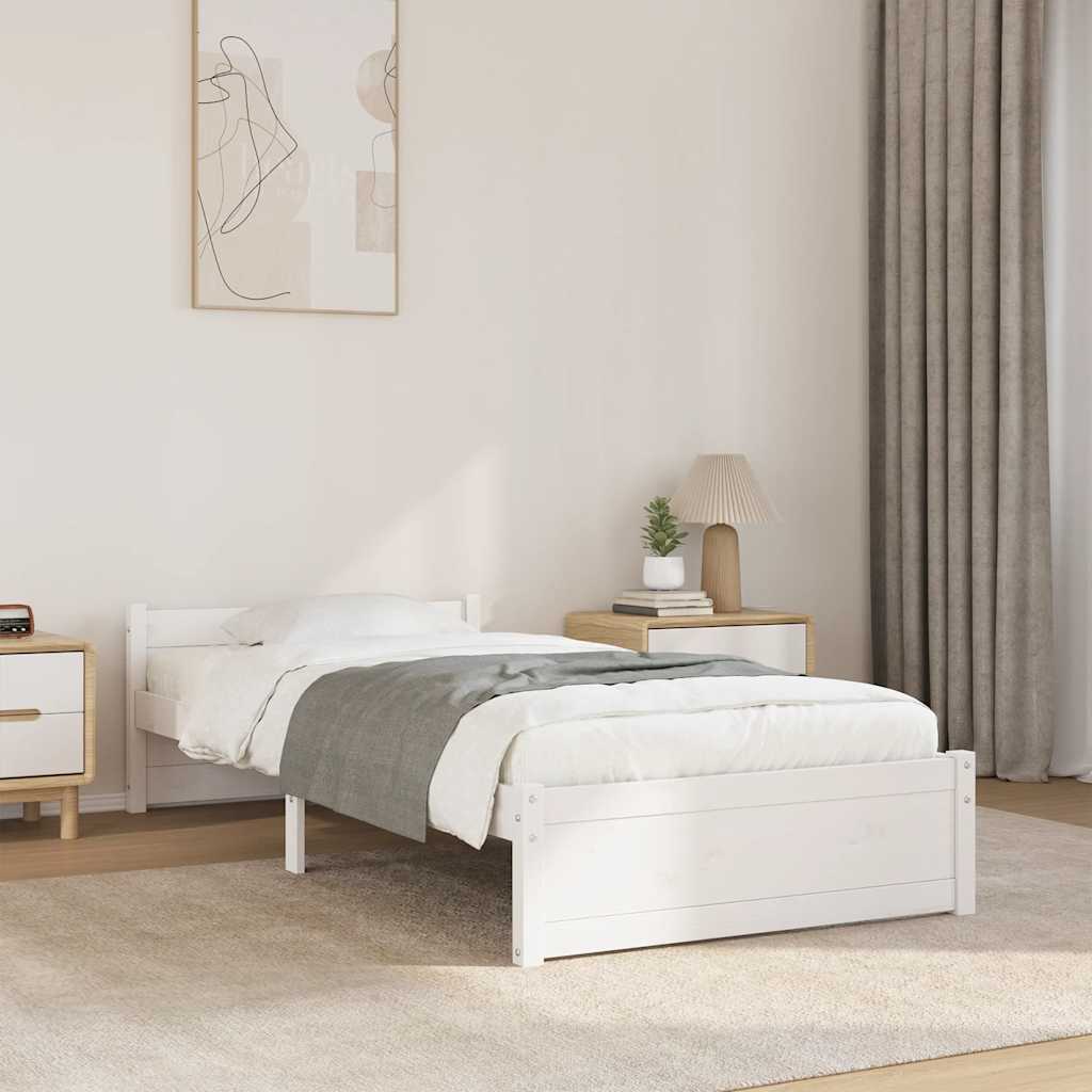 sengeramme 100x200 cm massivt træ hvid