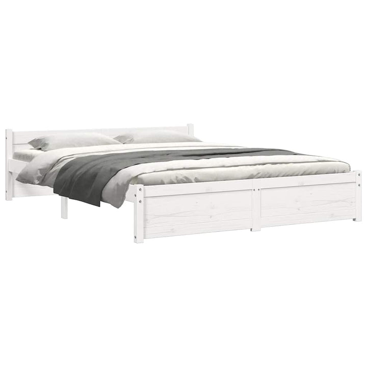 sengeramme 140x200 cm massivt træ hvid
