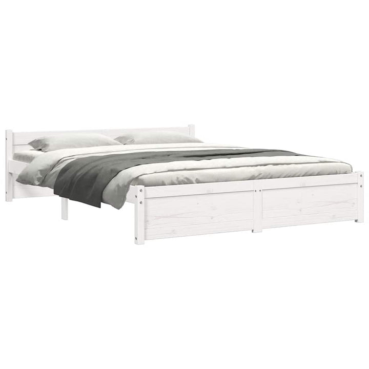 sengeramme 150x200 cm King Size massivt fyrretræ hvid