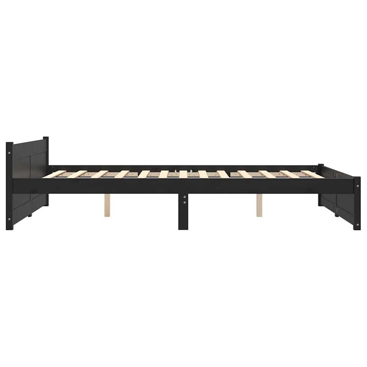 sengeramme 150x200 cm King Size massivt træ sort