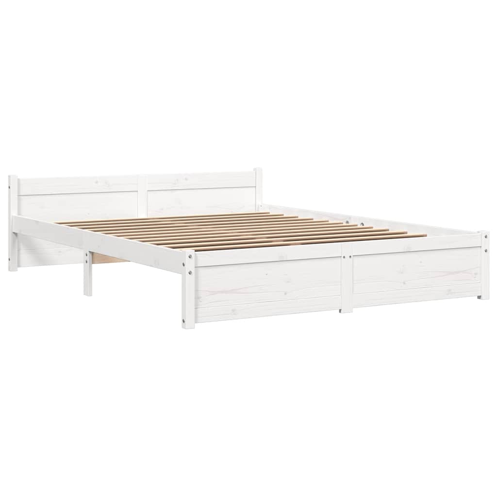 sengeramme 160x200 cm massivt træ hvid
