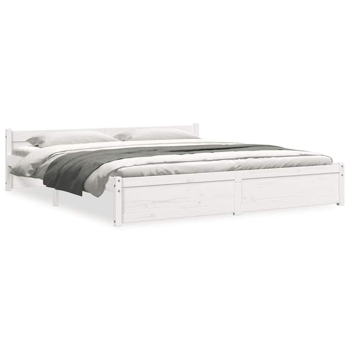 sengestel 180x200 cm Super King massivt fyrretræ hvid