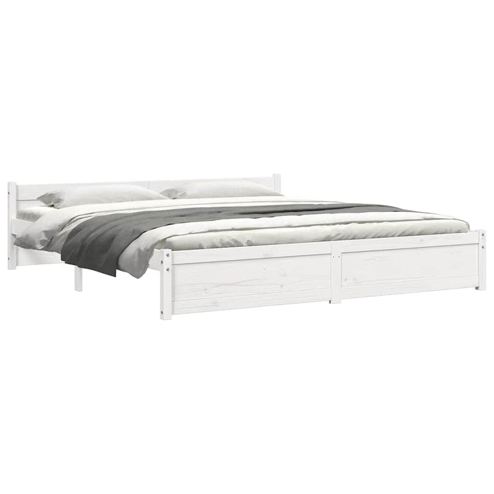 sengestel 180x200 cm Super King massivt fyrretræ hvid