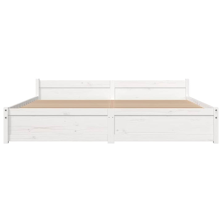 sengestel 180x200 cm Super King massivt fyrretræ hvid