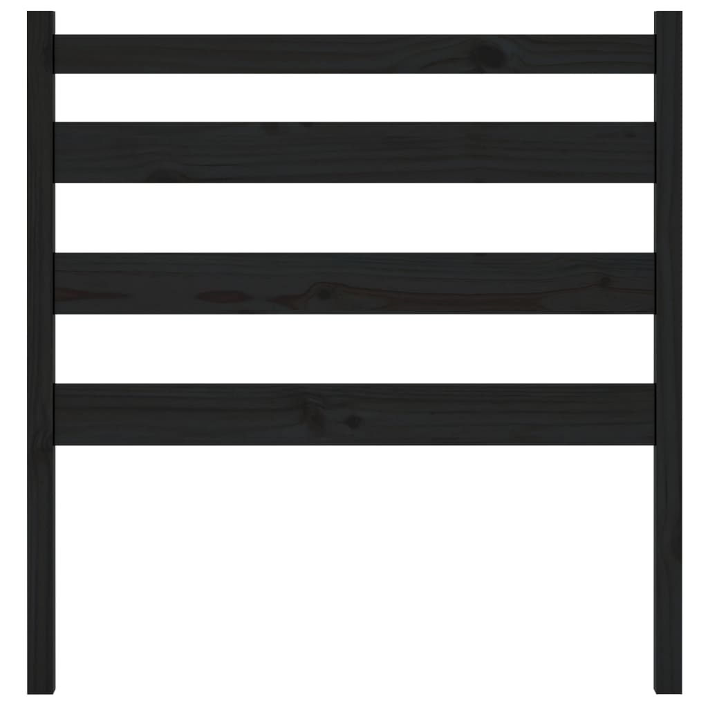 sengegærde 81x4x100 cm massivt fyrretræ sort