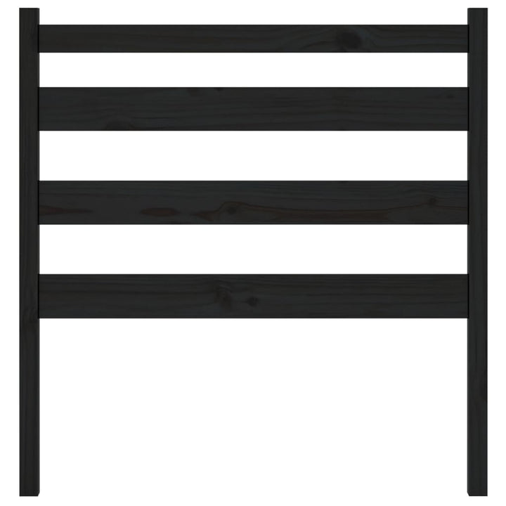 sengegærde 81x4x100 cm massivt fyrretræ sort