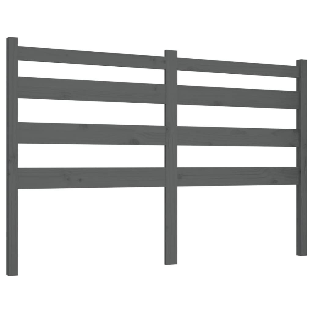 sengegærde 126x4x100 cm massivt fyrretræ grå