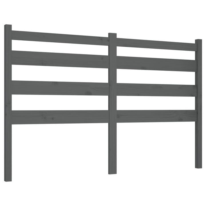 sengegærde 126x4x100 cm massivt fyrretræ grå
