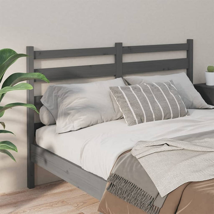 sengegærde 126x4x100 cm massivt fyrretræ grå