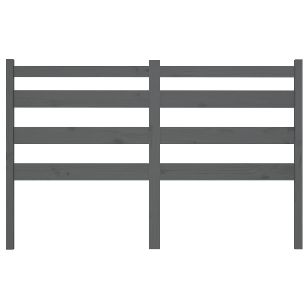 sengegærde 126x4x100 cm massivt fyrretræ grå