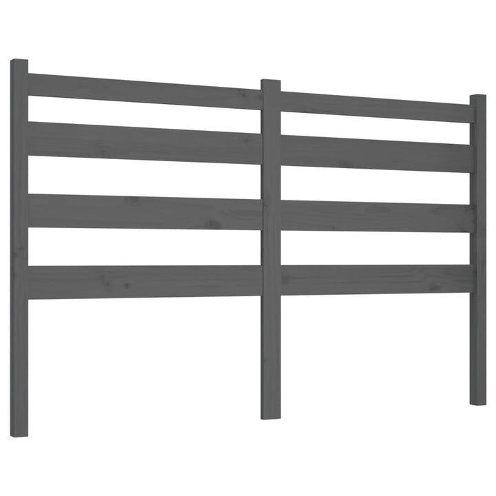 sengegærde 146x4x100 cm massivt fyrretræ grå