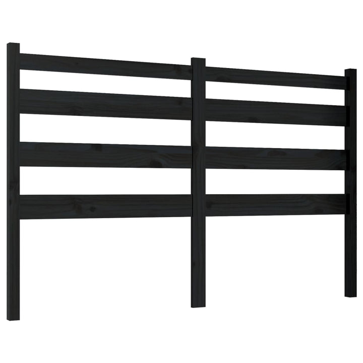 sengegærde 146x4x100 cm massivt fyrretræ sort