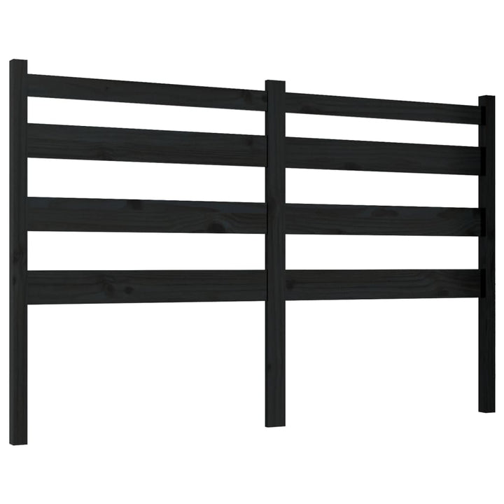 sengegærde 166x4x100 cm massivt fyrretræ sort