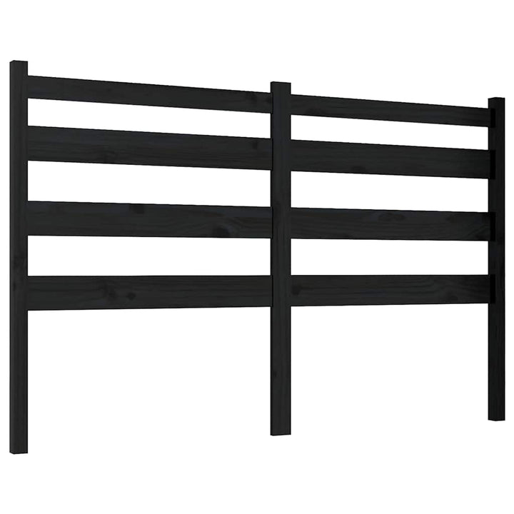 sengegærde 186x4x100 cm massivt fyrretræ sort