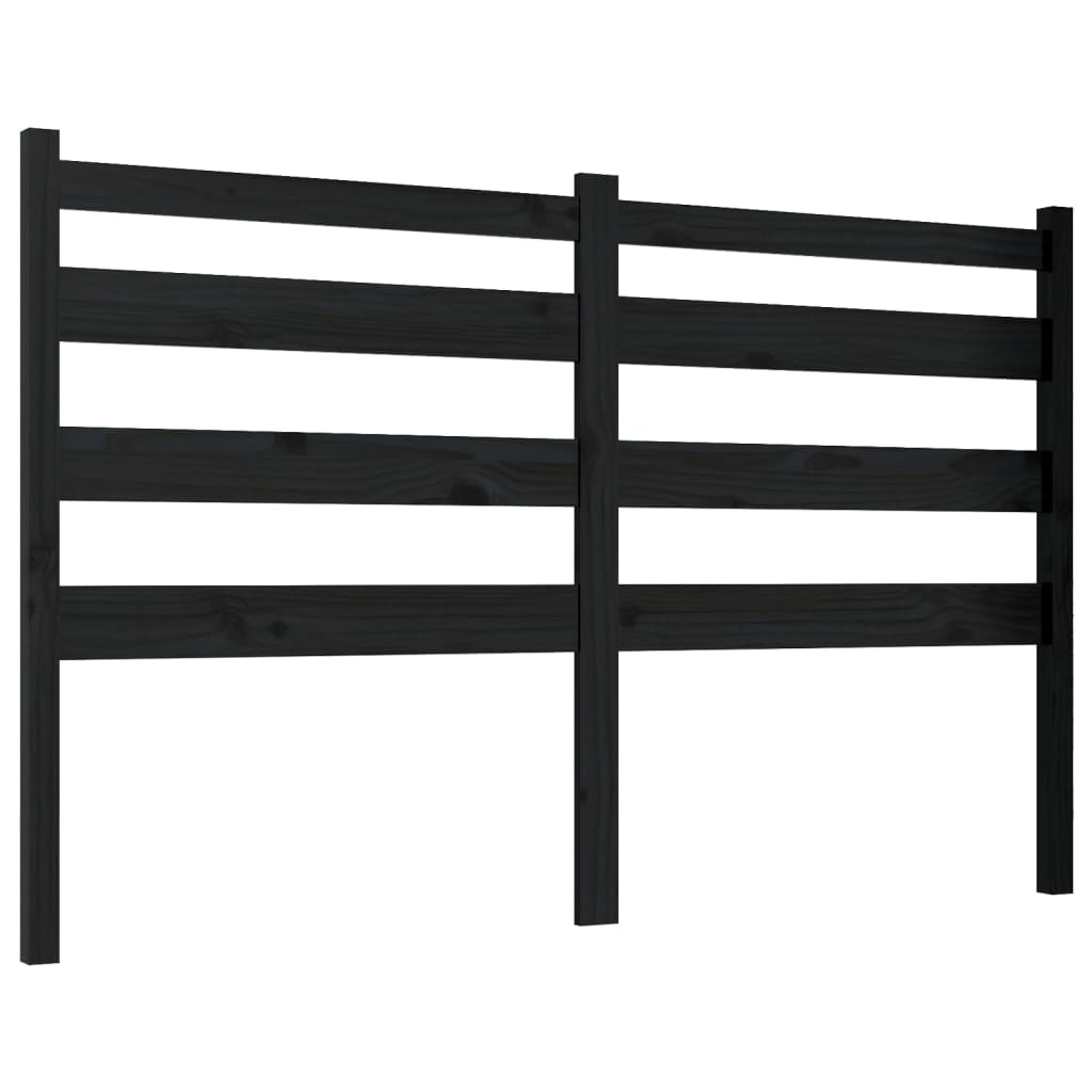 sengegærde 206x4x100 cm massivt fyrretræ sort