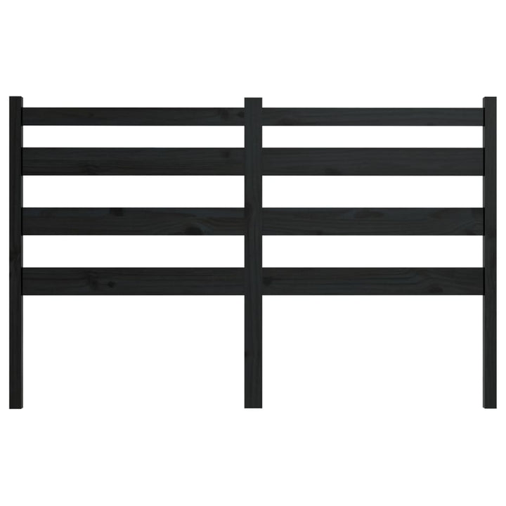 sengegærde 206x4x100 cm massivt fyrretræ sort