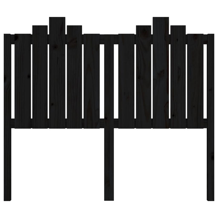 sengegærde 126x4x110 cm massivt fyrretræ sort