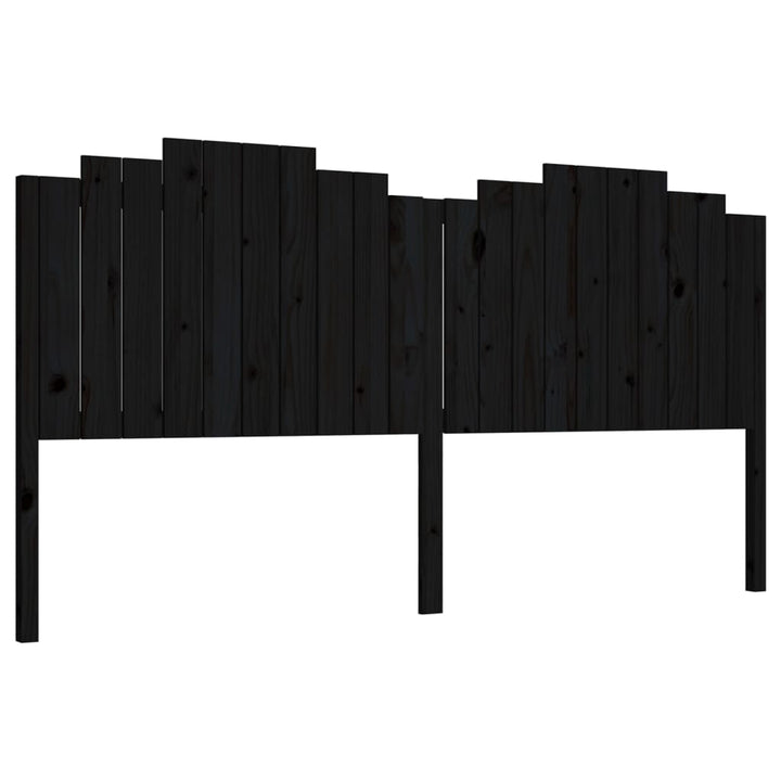 sengegærde 206x4x110 cm massivt fyrretræ sort