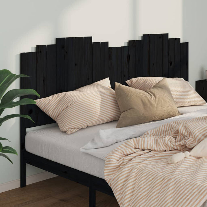 sengegærde 206x4x110 cm massivt fyrretræ sort