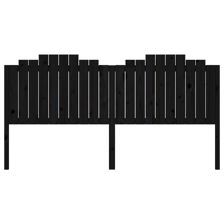 sengegærde 206x4x110 cm massivt fyrretræ sort