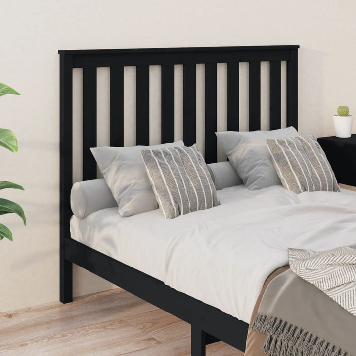 sengegærde 126x6x101 cm massivt fyrretræ sort