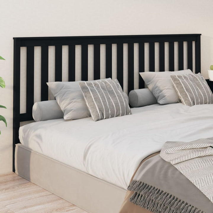 sengegærde 206x6x101 cm massivt fyrretræ sort