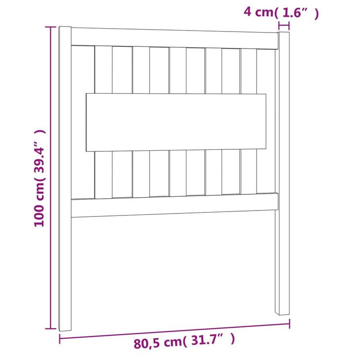 sengegærde 80,5x4x100 cm massivt fyrretræ hvid