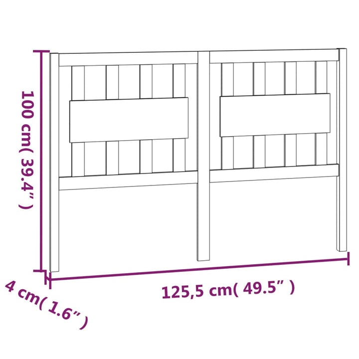 sengegærde 125,5x4x100 cm massivt fyrretræ