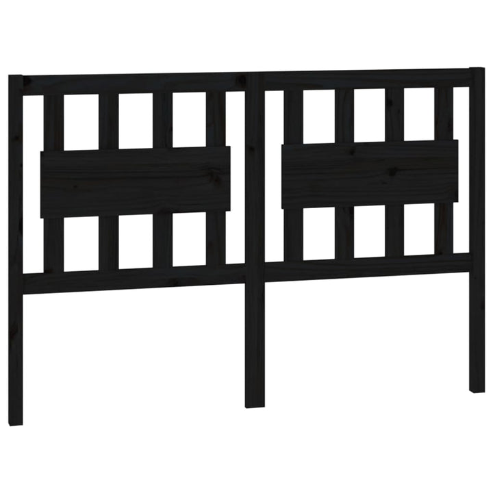 sengegærde 125,5x4x100 cm massivt fyrretræ sort