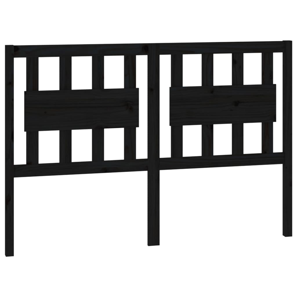 sengegærde 145,5x4x100 cm massivt fyrretræ sort