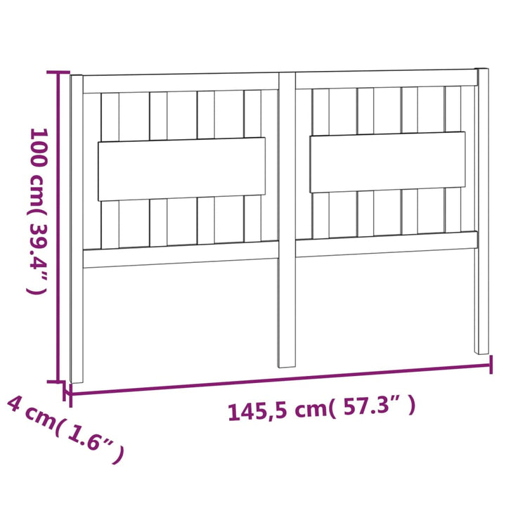 sengegærde 145,5x4x100 cm massivt fyrretræ sort